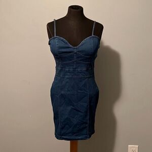 Windsor Women's Blue Denim Sleeveless Bodycon Mini Dress